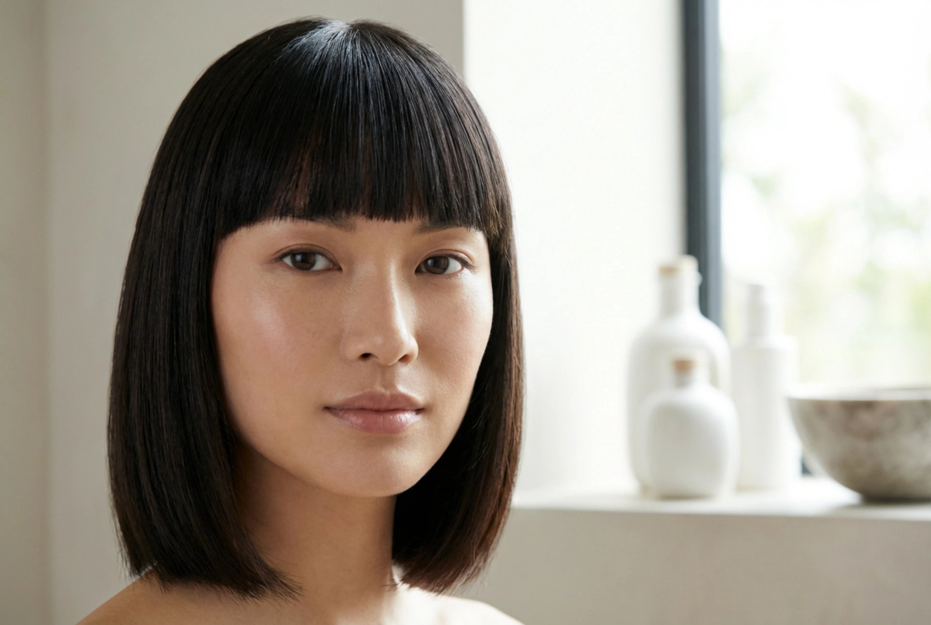 Glatke linije: frizura s ravnim šiškama i kontrola volumena