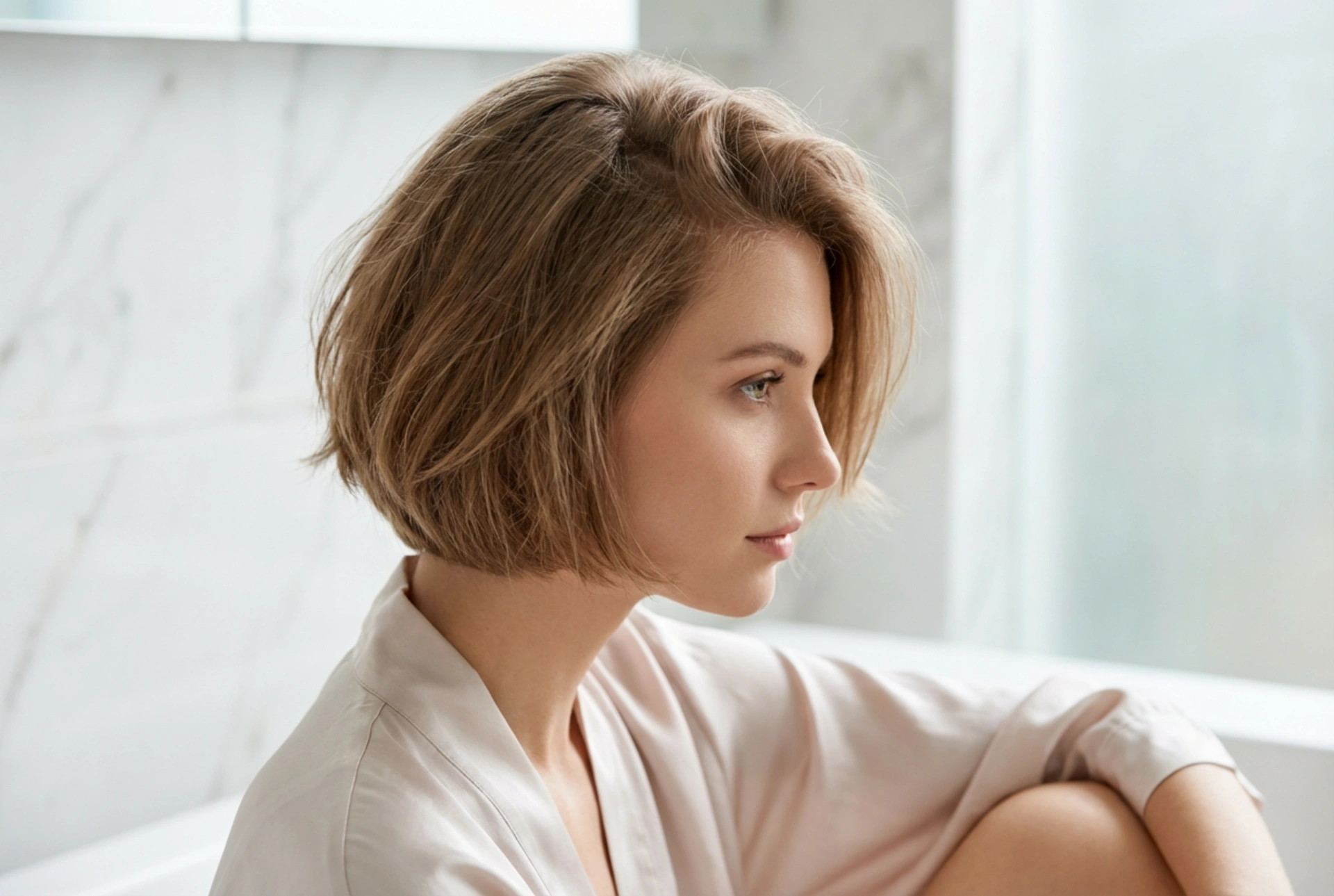 Kratki bob i tanka kosa: volumen kod korijena i lagana tekstura