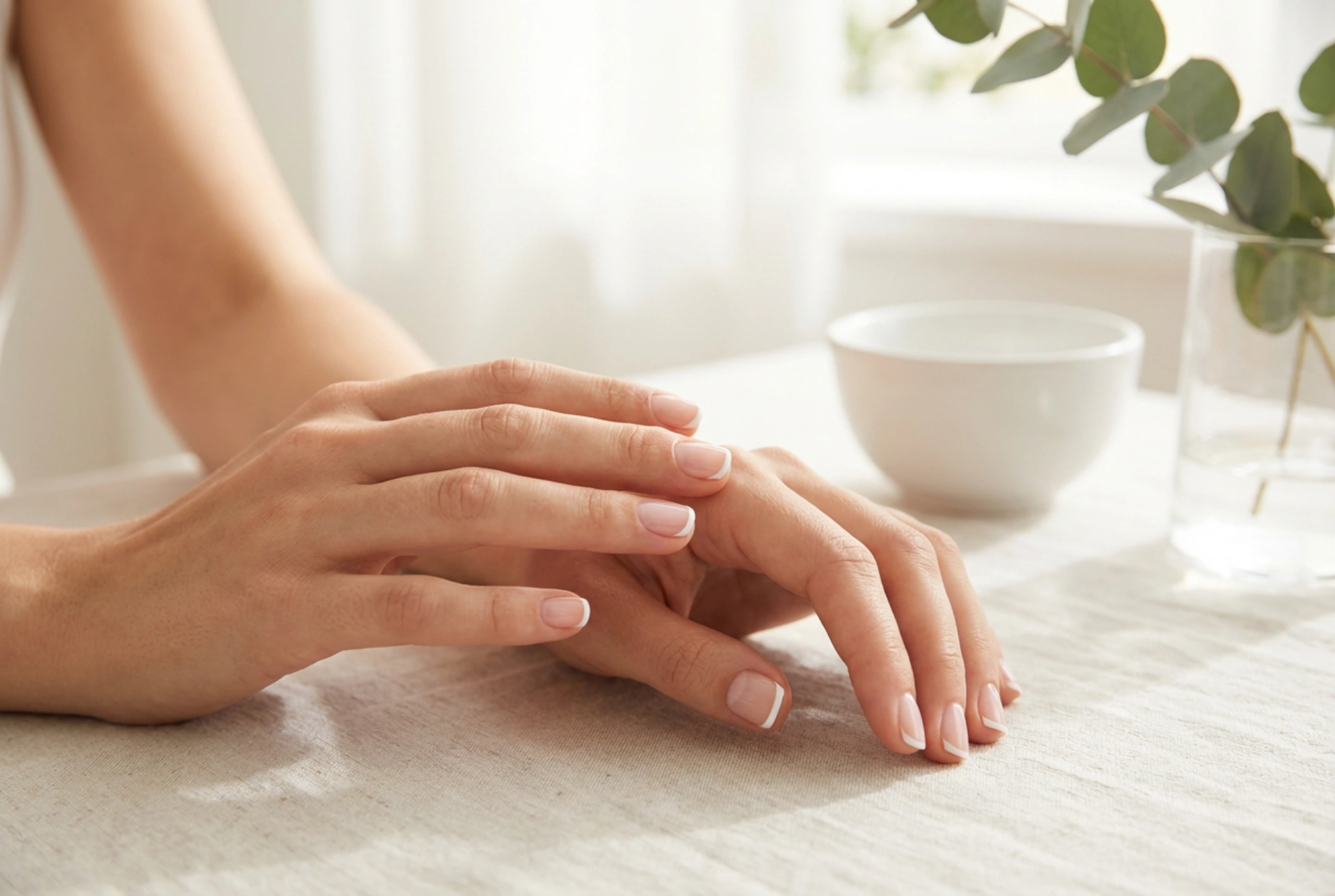 Francuska manikura na kratkim noktima: optičko produljenje i tanka linija