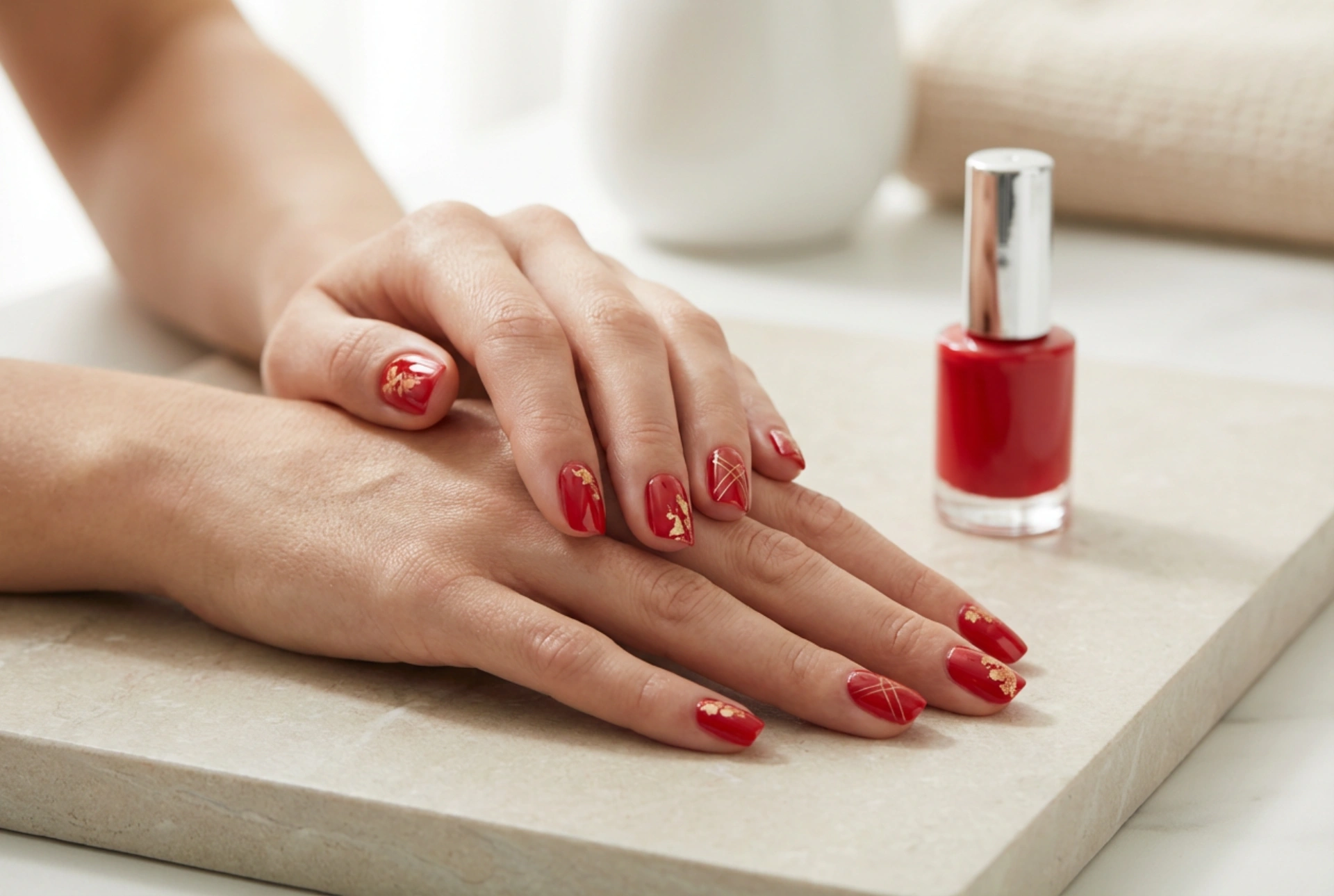 Crveni nokti s ukrasima: 5 jednostavnih motiva korak po korak