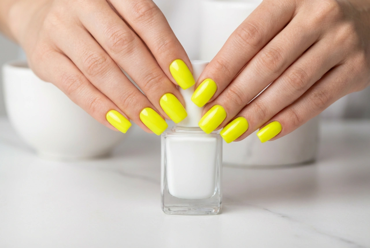 Neonski žuti nokti: kako ih ravnomjerno nalakirati i izbjeći tragove