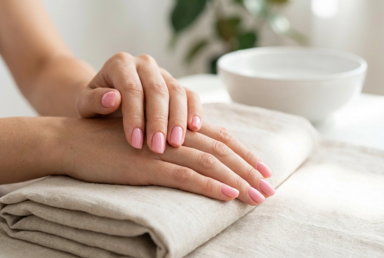 Hibridna manikura: Ružičasti hibridni nokti korak po korak