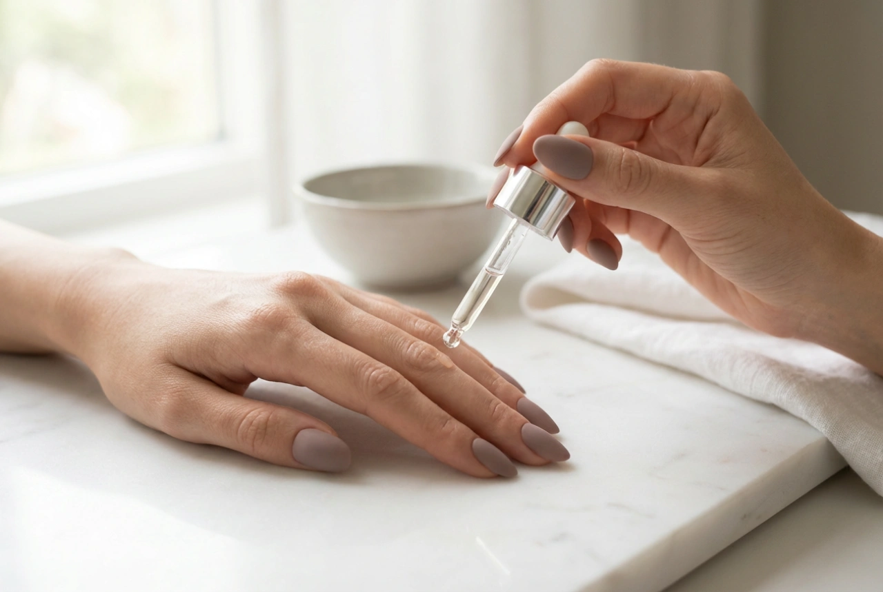 Mat hibridni nokti korak po korak: mat nadlak, stvrdnjavanje i njega