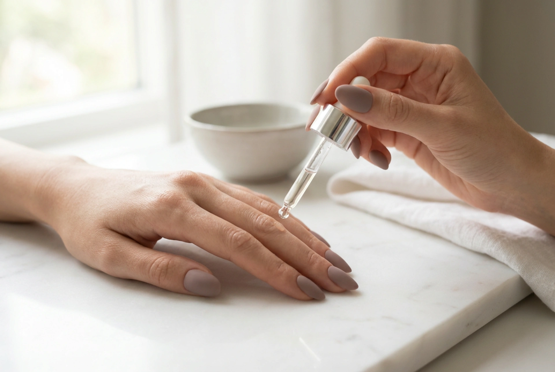 Mat hibridni nokti korak po korak: mat nadlak, stvrdnjavanje i njega