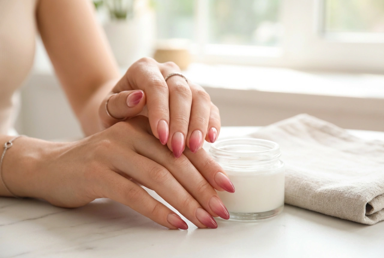 Ružičasti ombre nokti: romantični prijelaz korak po korak