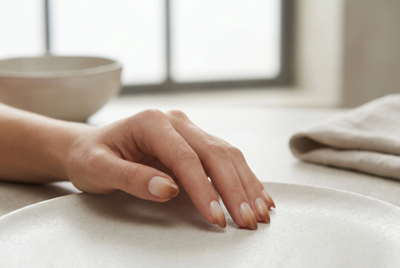 Cappuccino ombre nokti: suptilni gradijent kave za elegantnu manikuru