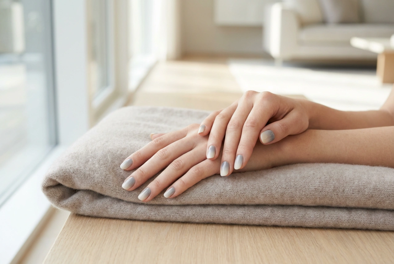 Sivi ombre nokti korak po korak: hladna elegancija kod kuće