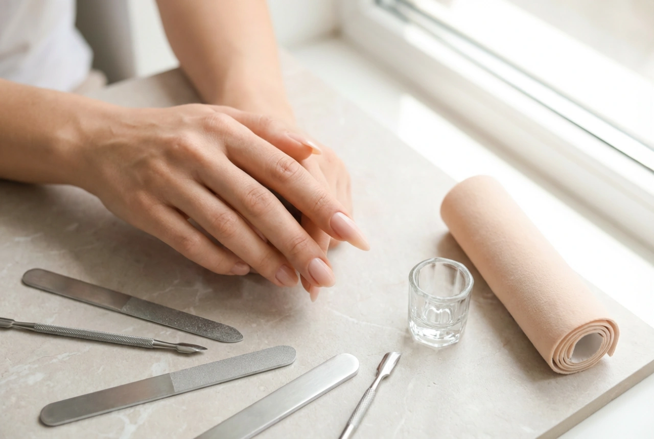 Produživanje noktiju na šabloni korak po korak: priprema, izgradnja, rašpanje