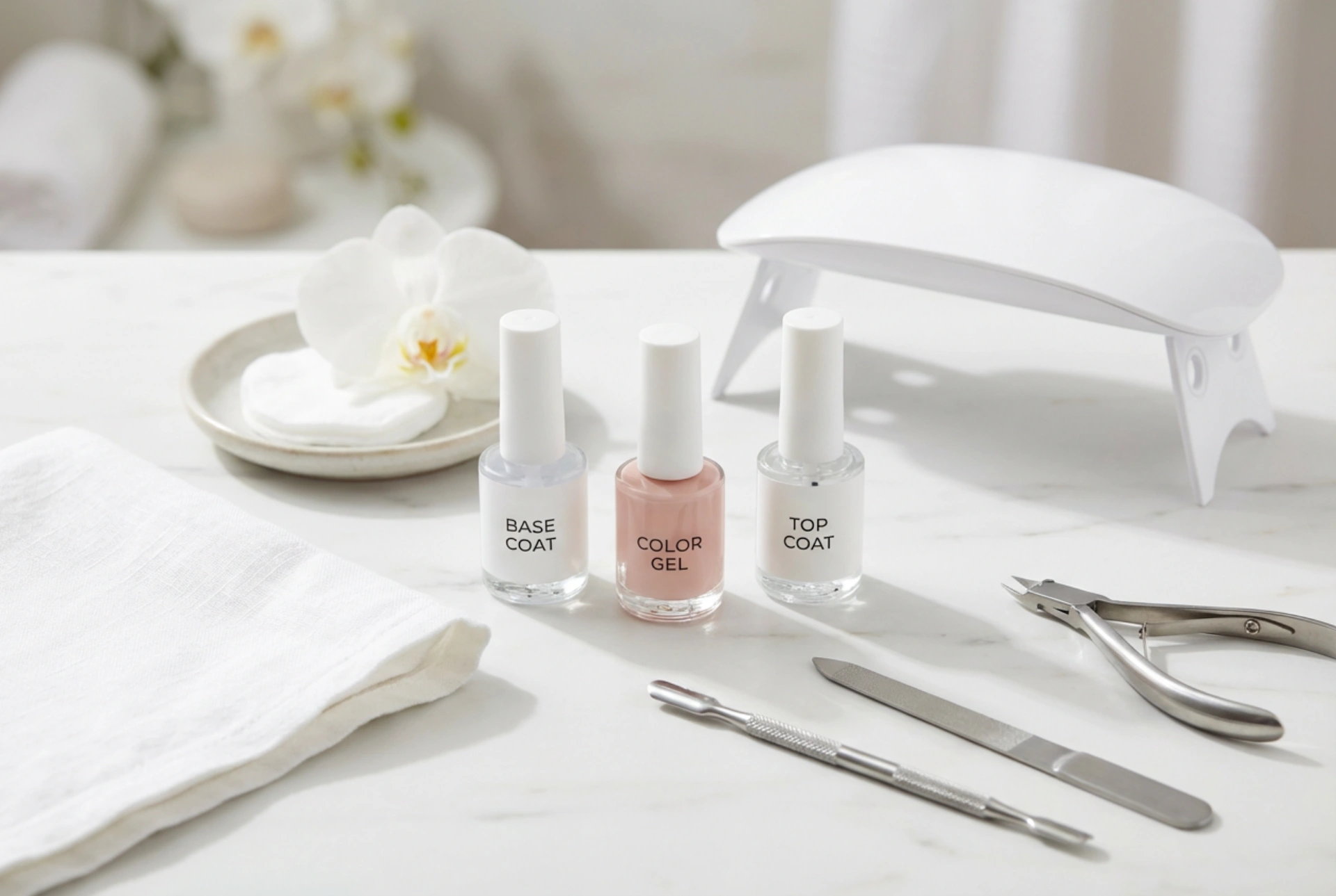 Set za gel nokte: elementi, lampe, prva manikura korak po korak