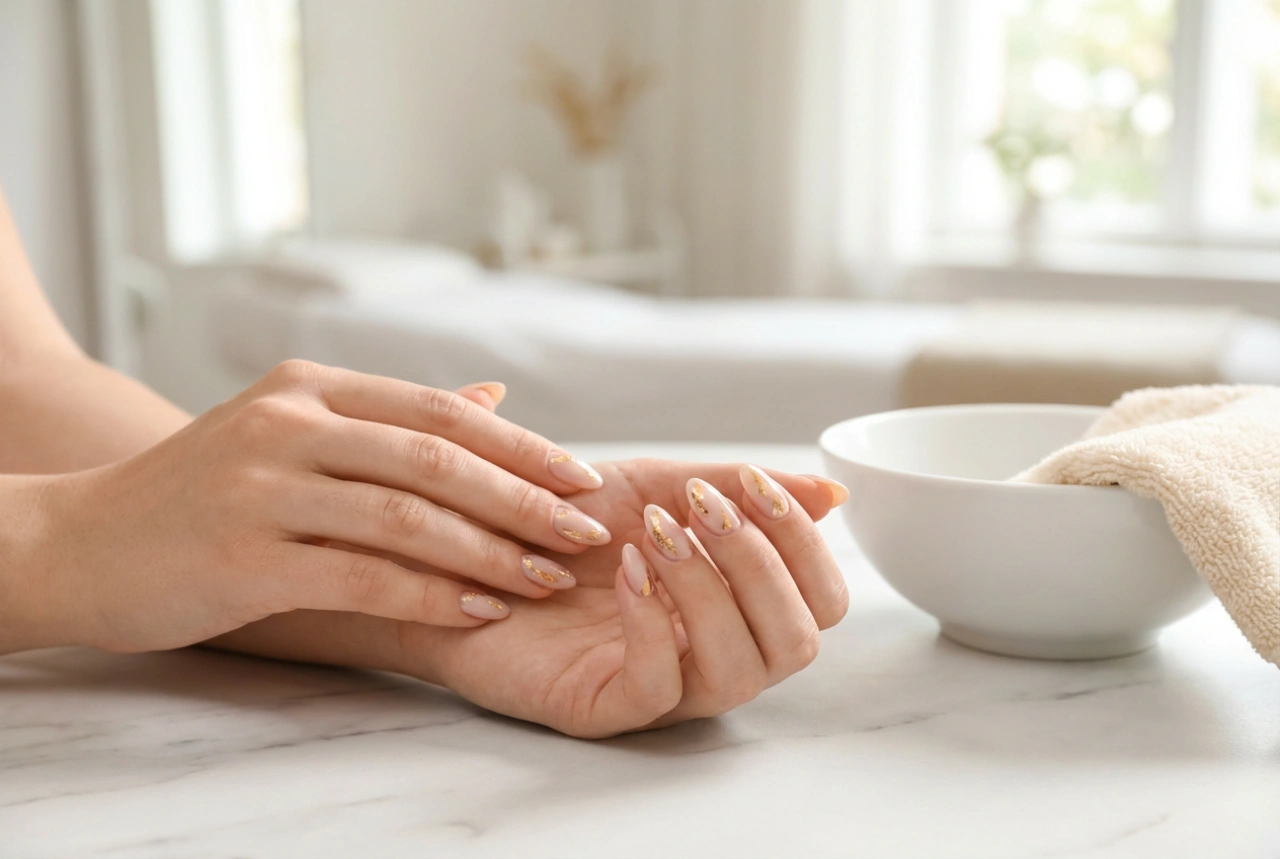 Zlatna folija na noktima: tehnike nanošenja i postojana završnica