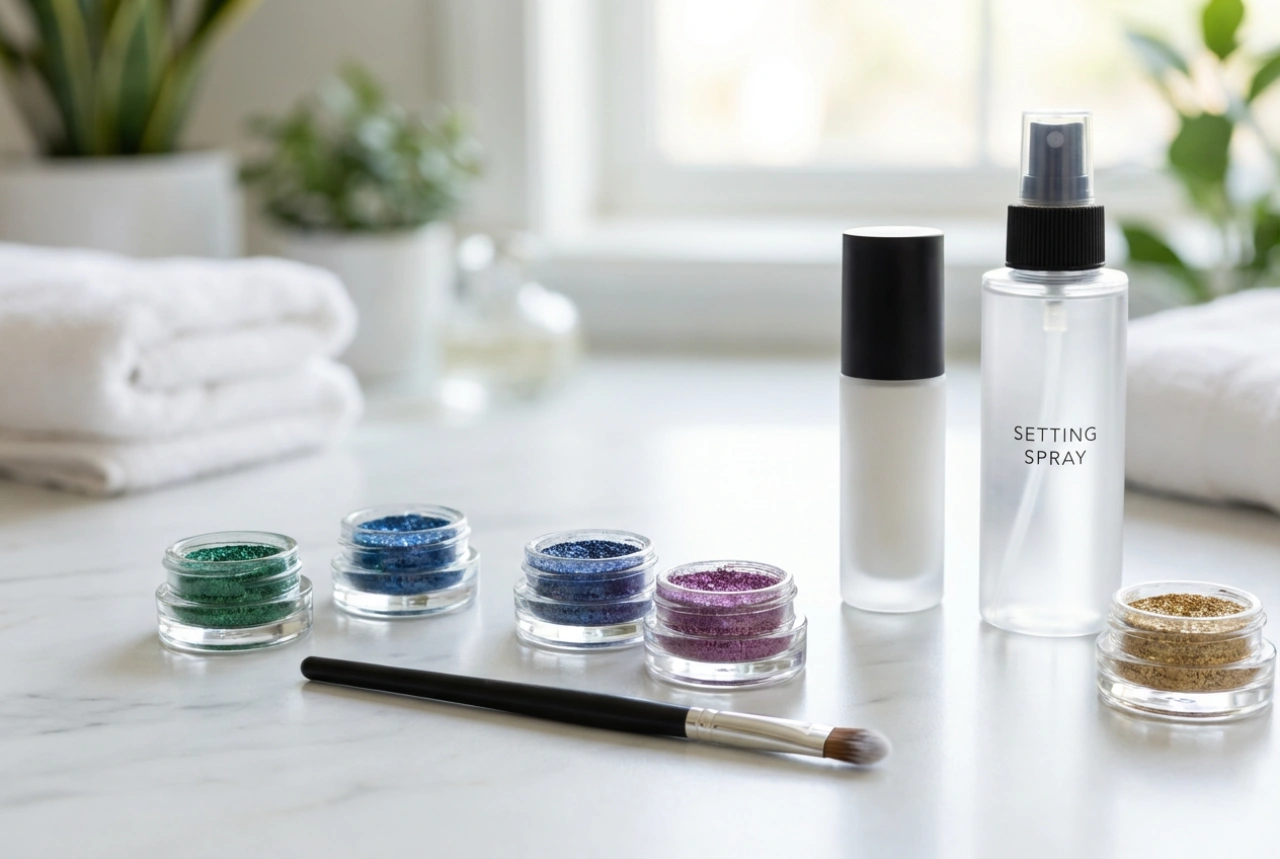 Svjetlucava sjenila za oči bez rasipanja: baza, nanošenje i fiksiranje