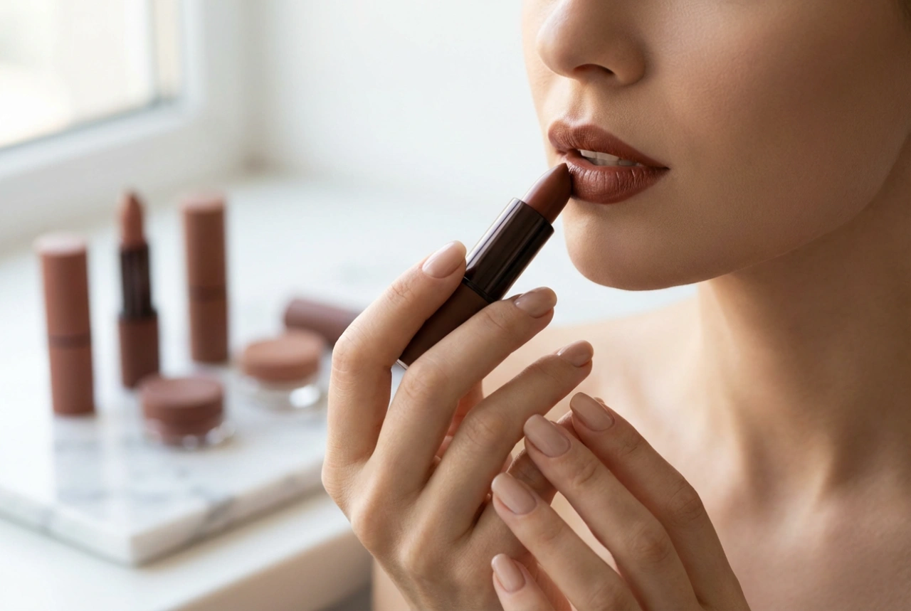 Smeđi ruž: kako odabrati nijansu prema puti i napraviti precizan make-up