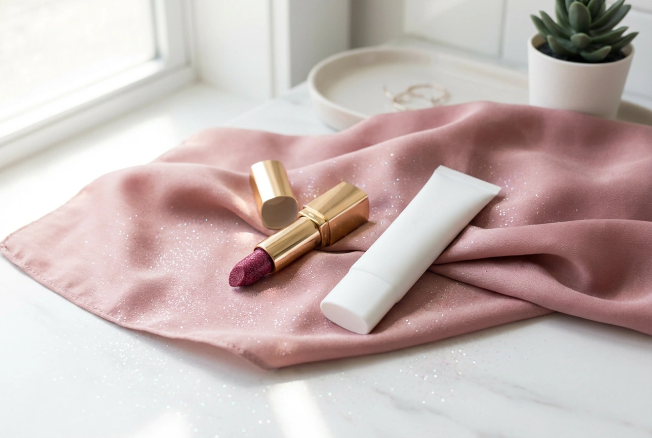 Ruž sa šljokicama: kako ga kombinirati s bazom i fiksirati sjajni efekt