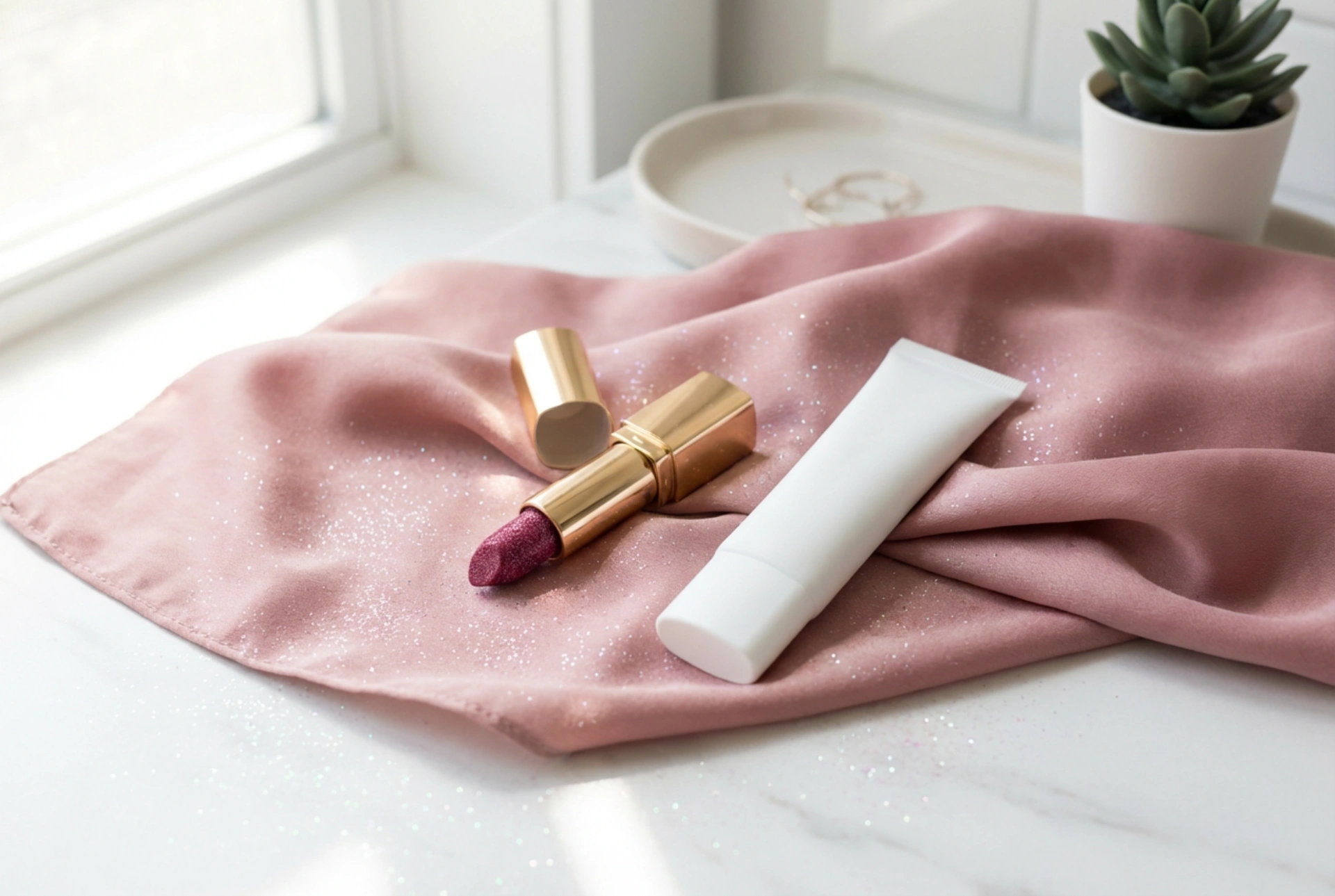 Ruž sa šljokicama: kako ga kombinirati s bazom i fiksirati sjajni efekt